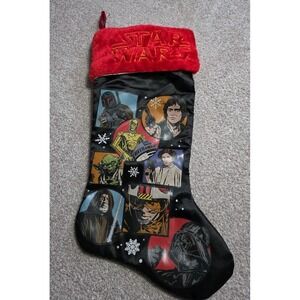 Star Wars Christmas Black‎ Stocking Han Princess Obie Vader 3CPO Yoda Luke Boba